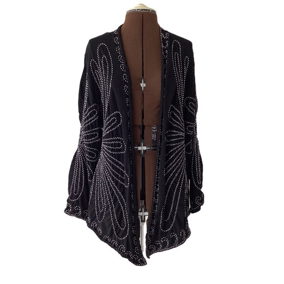 Large Floral Embroidered Cardigan - Picture 1 of 5